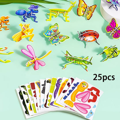 🦖 50 % DE RÉDUCTION ! 🧩 PUZZLE 3D ÉDUCATIF - Coffret de 50 pièces Dinosaures aux couleurs vives, développe la créativité et la pensée spatiale dès 4 ans 🎨✨