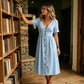 Robe d'Été Femme à Col V Boutonnée