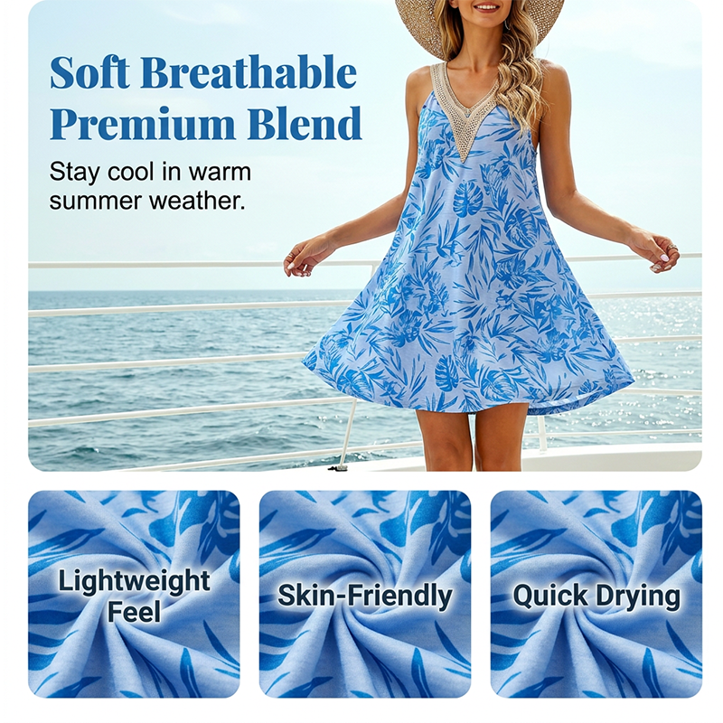 Robe d'été sans manches pour femme avec poches