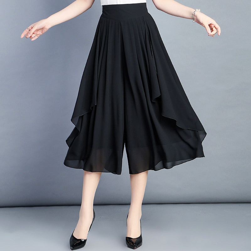 Culotte courte en mousseline taille haute pour femme