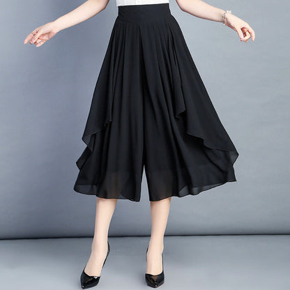 Culotte courte en mousseline taille haute pour femme