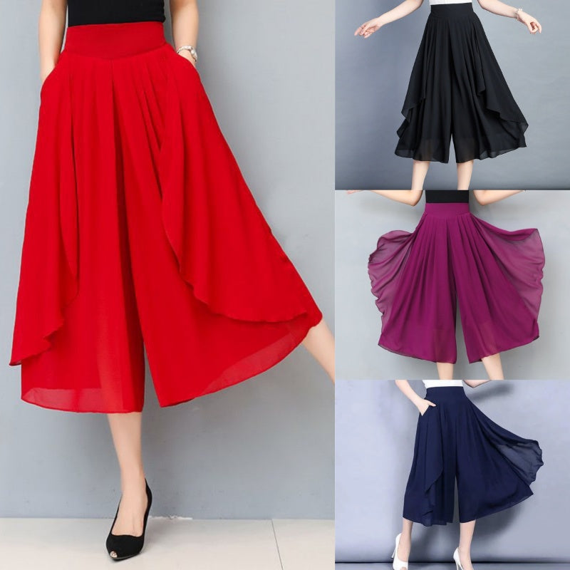 Culotte courte en mousseline taille haute pour femme