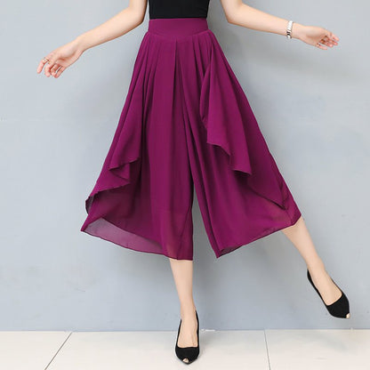 Culotte courte en mousseline taille haute pour femme