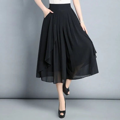 Culotte courte en mousseline taille haute pour femme