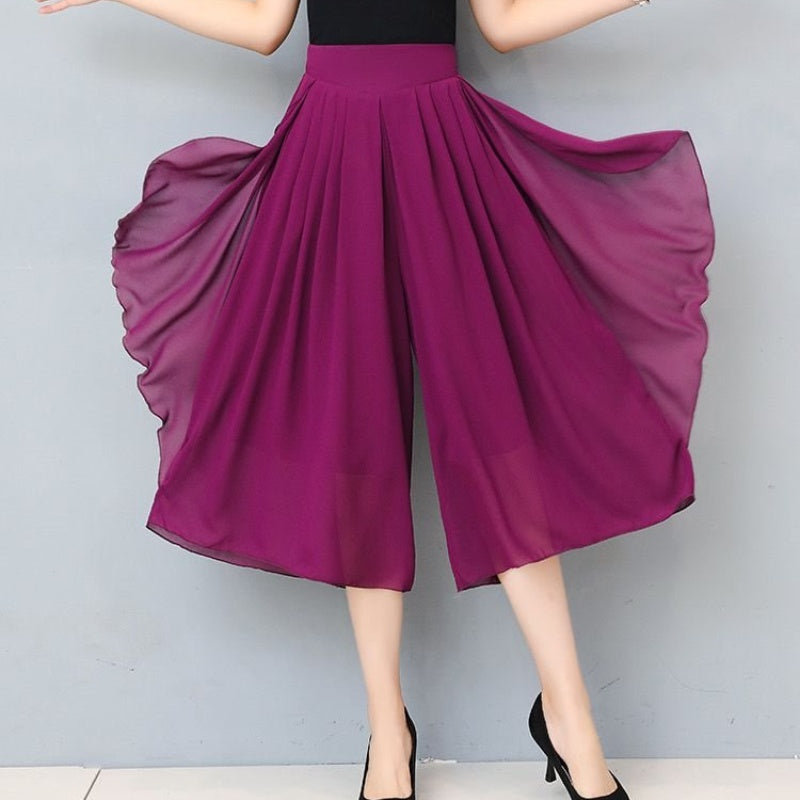 Culotte courte en mousseline taille haute pour femme