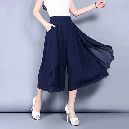 Culotte courte en mousseline taille haute pour femme