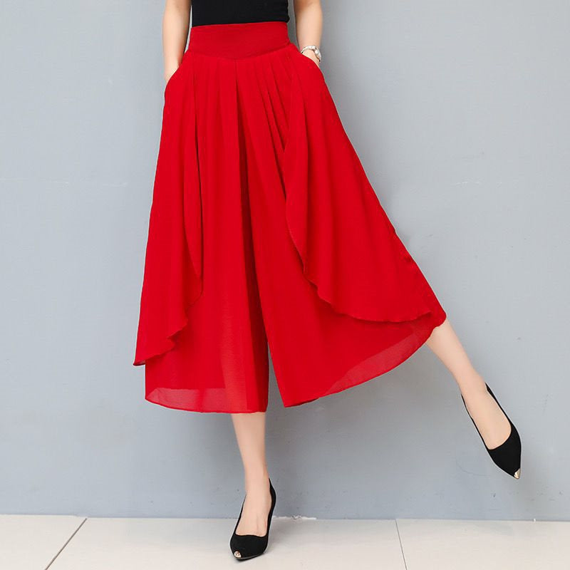 Culotte courte en mousseline taille haute pour femme