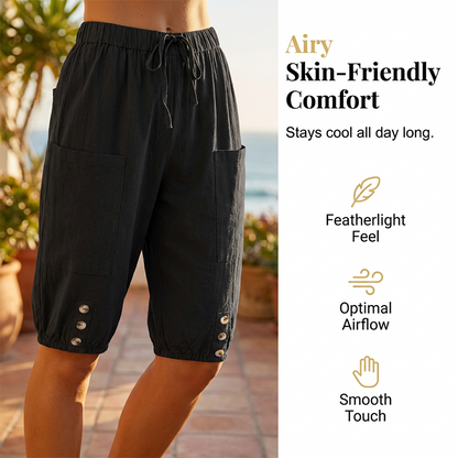 Pantalon Capri pour femme avec taille à cordon