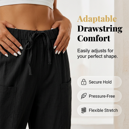 Pantalon Capri pour femme avec taille à cordon