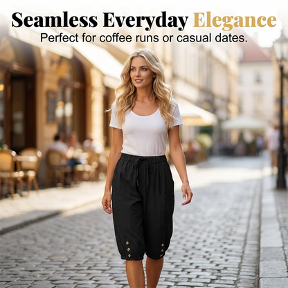 Pantalon Capri pour femme avec taille à cordon