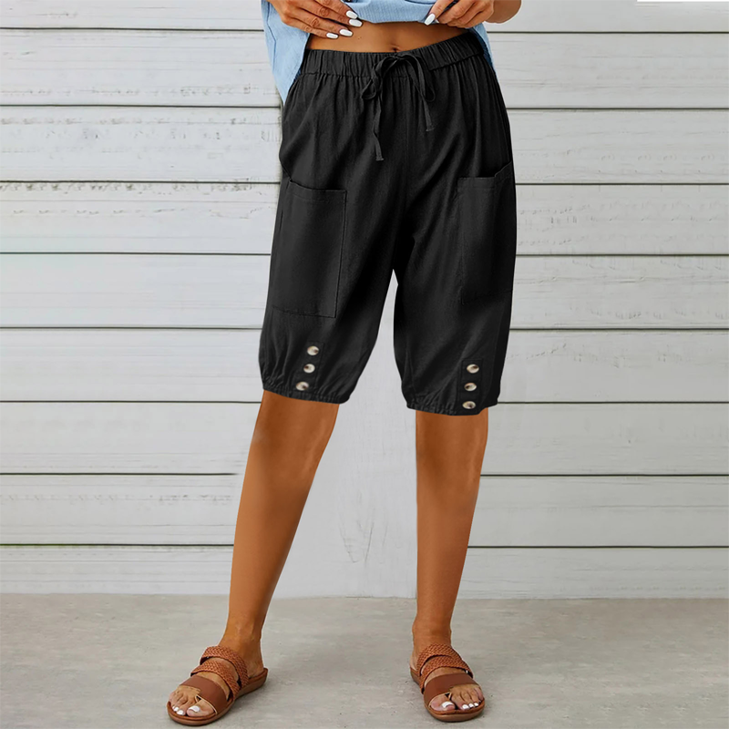 Pantalon Capri pour femme avec taille à cordon