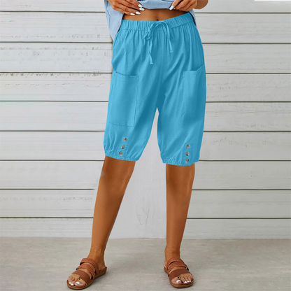 Pantalon Capri pour femme avec taille à cordon