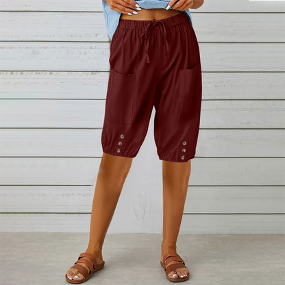 Pantalon Capri pour femme avec taille à cordon