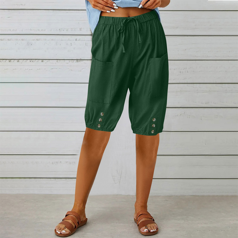 Pantalon Capri pour femme avec taille à cordon