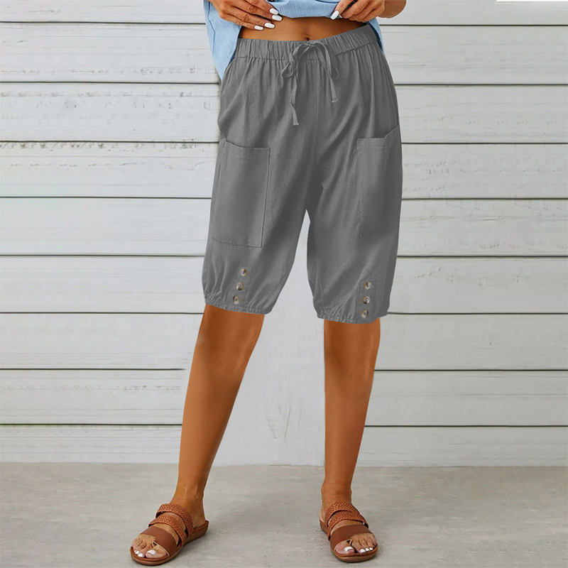 Pantalon Capri pour femme avec taille à cordon