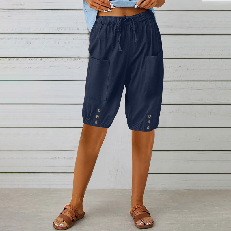 Pantalon Capri pour femme avec taille à cordon