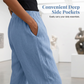 Pantalon décontracté pour femme à taille élastique avec poches