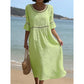 Robe Midi à Manches Évasées Brodées pour Femme