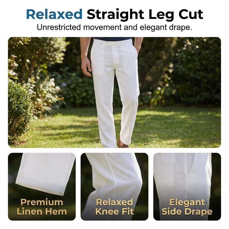 Pantalon droit décontracté pour homme