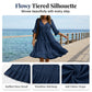👗Robe midi à volants pour femme, col en V et nœud à pompons