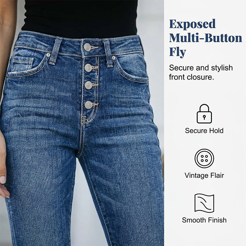 🥳SOLDES 2026 : 50 % DE RÉDUCTION🥳Jean skinny taille haute à boutons pour femme