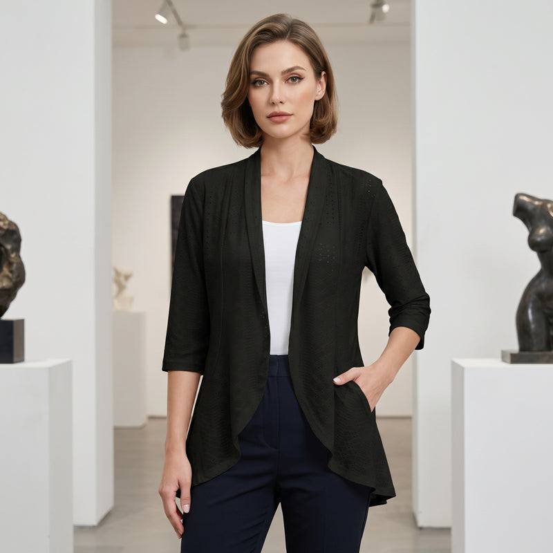 🧥LIMITÉ : 50% DE RÉDUCTION✨Cardigan Léger à Œillets – Maille Ajourée, Vaporeux, Été☀️