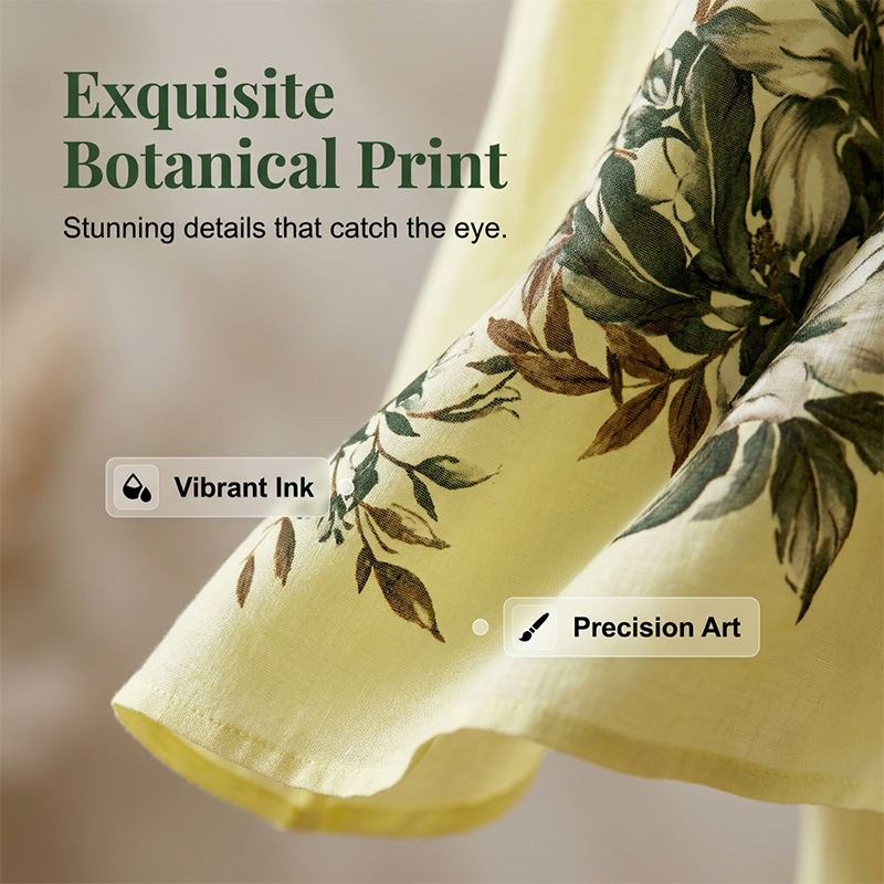 Ensemble 2 Pièces - Chemise Boutonnée à Imprimé Fleuri Artistique et Pantalon Assorti