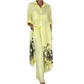 Ensemble 2 Pièces - Chemise Boutonnée à Imprimé Fleuri Artistique et Pantalon Assorti