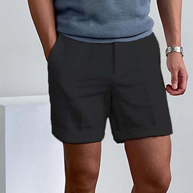 Short Homme en Lin Décontracté avec Poches