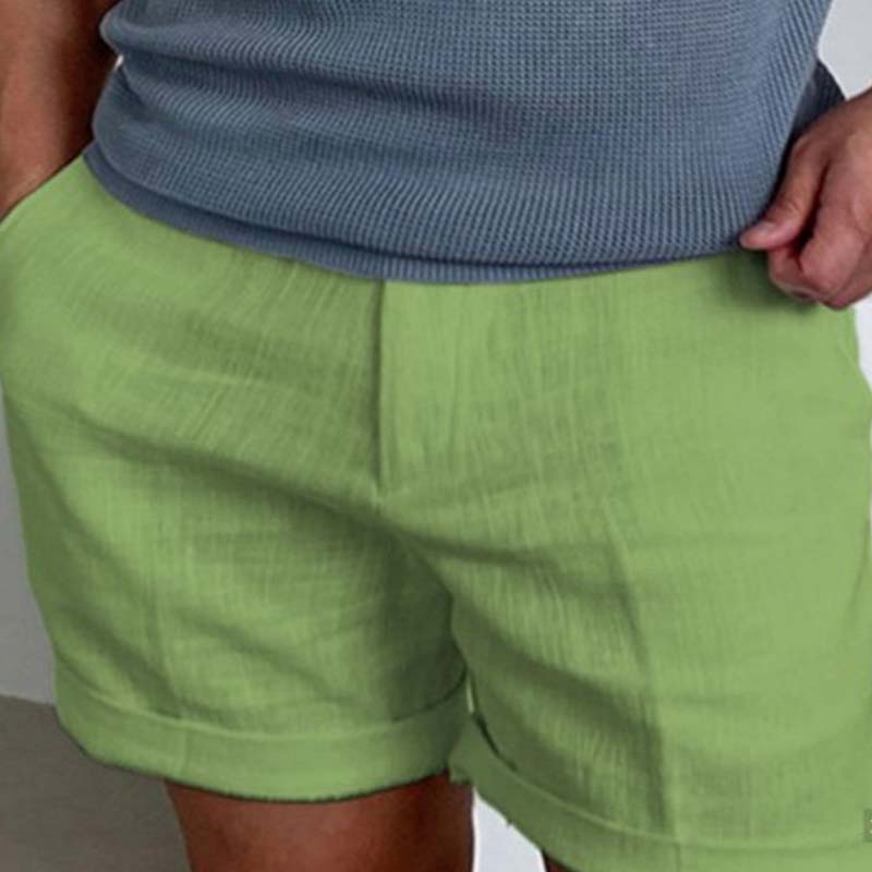 Short Homme en Lin Décontracté avec Poches