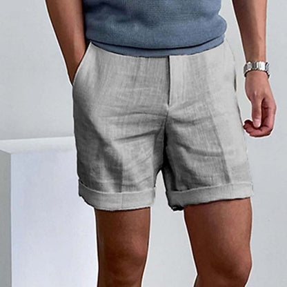Short Homme en Lin Décontracté avec Poches
