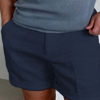 Short Homme en Lin Décontracté avec Poches