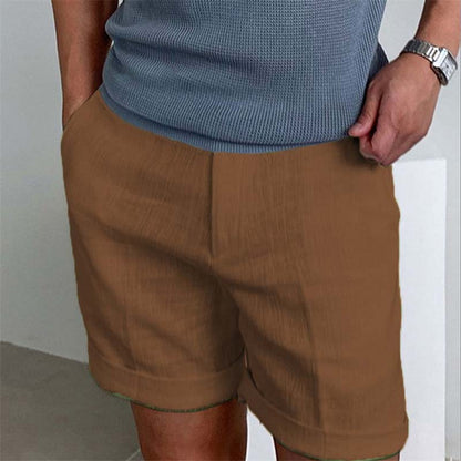 Short Homme en Lin Décontracté avec Poches