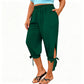 👖 OFFRE LIMITÉE : 50 % DE RÉDUCTION ! ✨ Pantalon Capri femme à taille élastique – Respirant, extensible, détail noué sur le côté 🌿