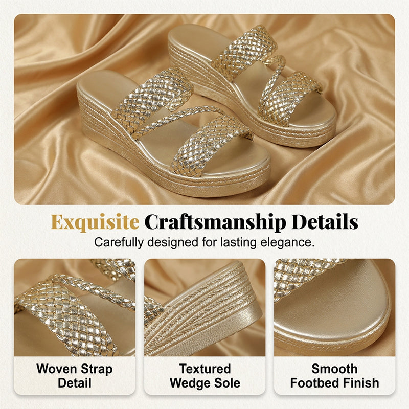 Sandales à plateforme pour femme avec brides tressées