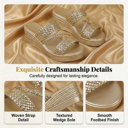 Sandales à plateforme pour femme avec brides tressées
