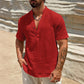 T-shirt décontracté pour homme, couleur unie, col en V