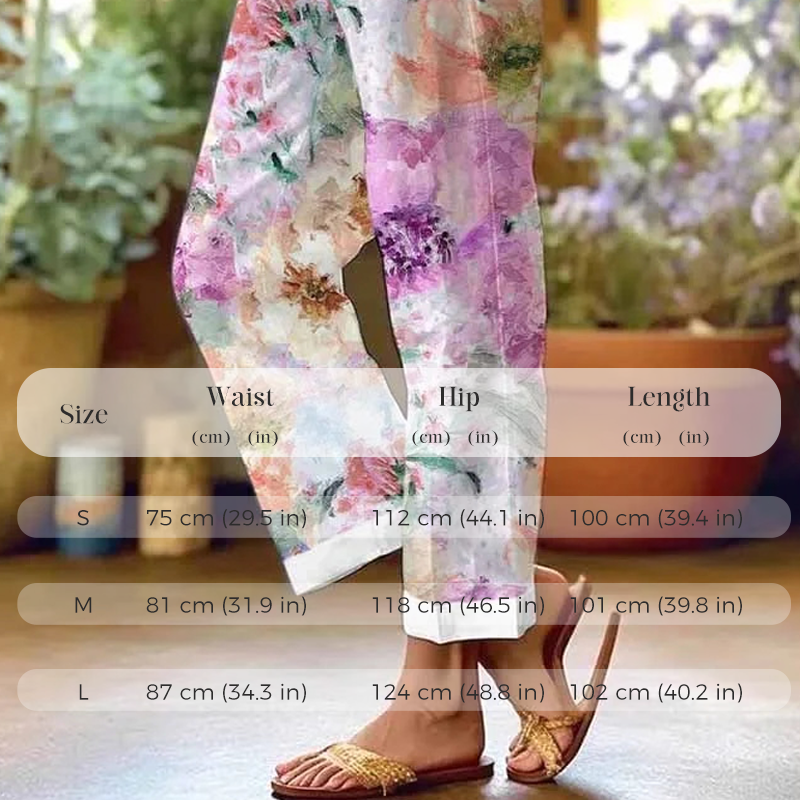 Pantalon décontracté à imprimé floral pour femme