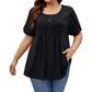👚 50% DE RÉDUCTION ✨ T-shirt femme à plis devant & manches bouffantes – Doux, respirant & élégant – Parfait pour le bureau, le brunch ou les journées de printemps 🌸