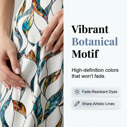 Ensemble femme – haut à nouer côté et pantalon à motif
