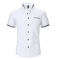 Chemise à manches courtes et col montant pour homme