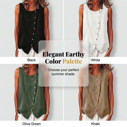 Tunique femme ample boutonnée – sans manches