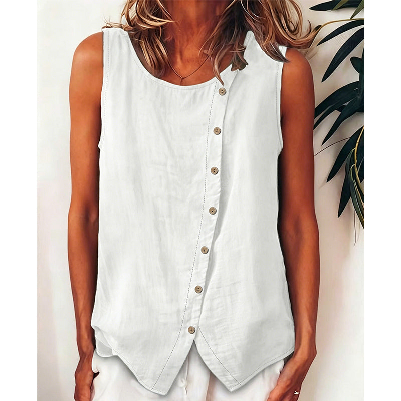 Tunique femme ample boutonnée – sans manches