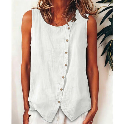 Tunique femme ample boutonnée – sans manches