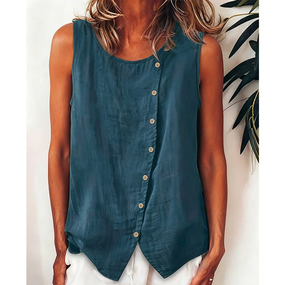 Tunique femme ample boutonnée – sans manches