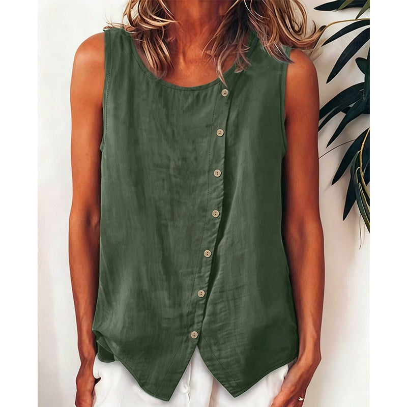Tunique femme ample boutonnée – sans manches