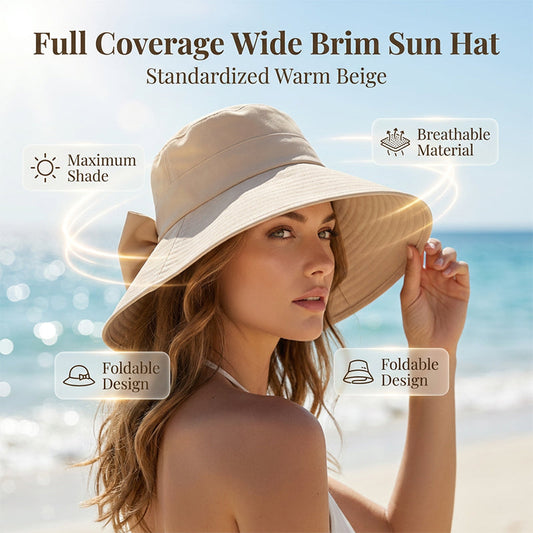 👒 PROMO LIMITÉE 50% DE RÉDUCTION ! ✨ Chapeau de Soleil Femme – Bords Extra Larges, 360° Couverture, Flexible 🌞