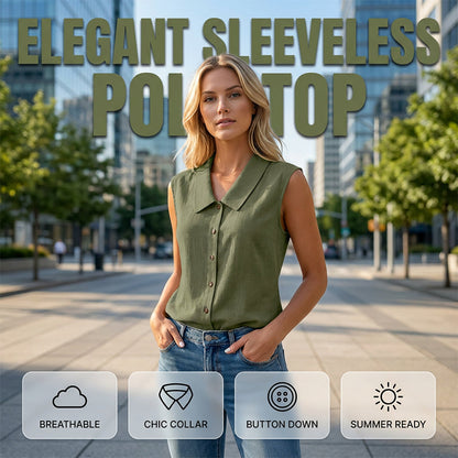 Blouse à col en V et boutons pour femme