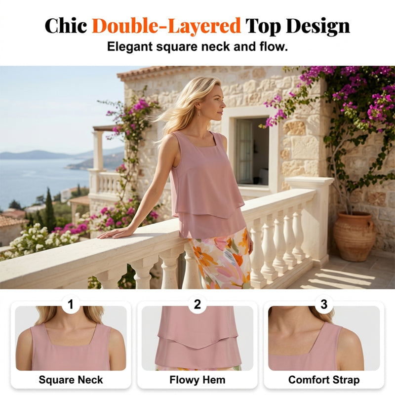 Ensemble femme 2 pièces imprimé floral