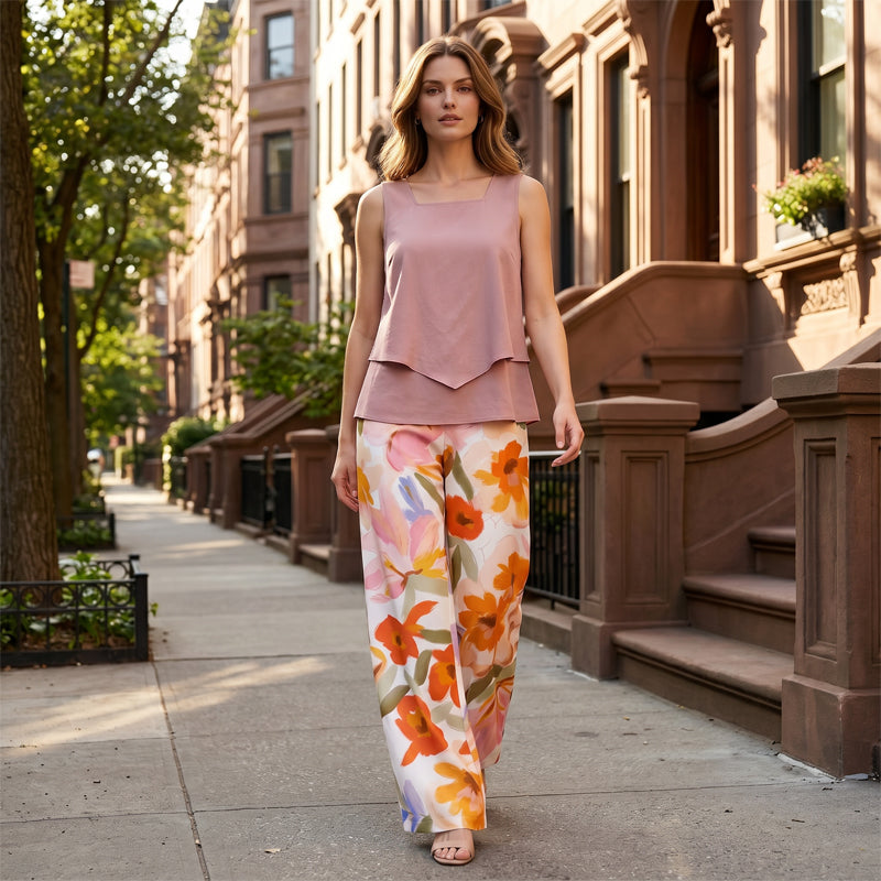 Ensemble femme 2 pièces imprimé floral